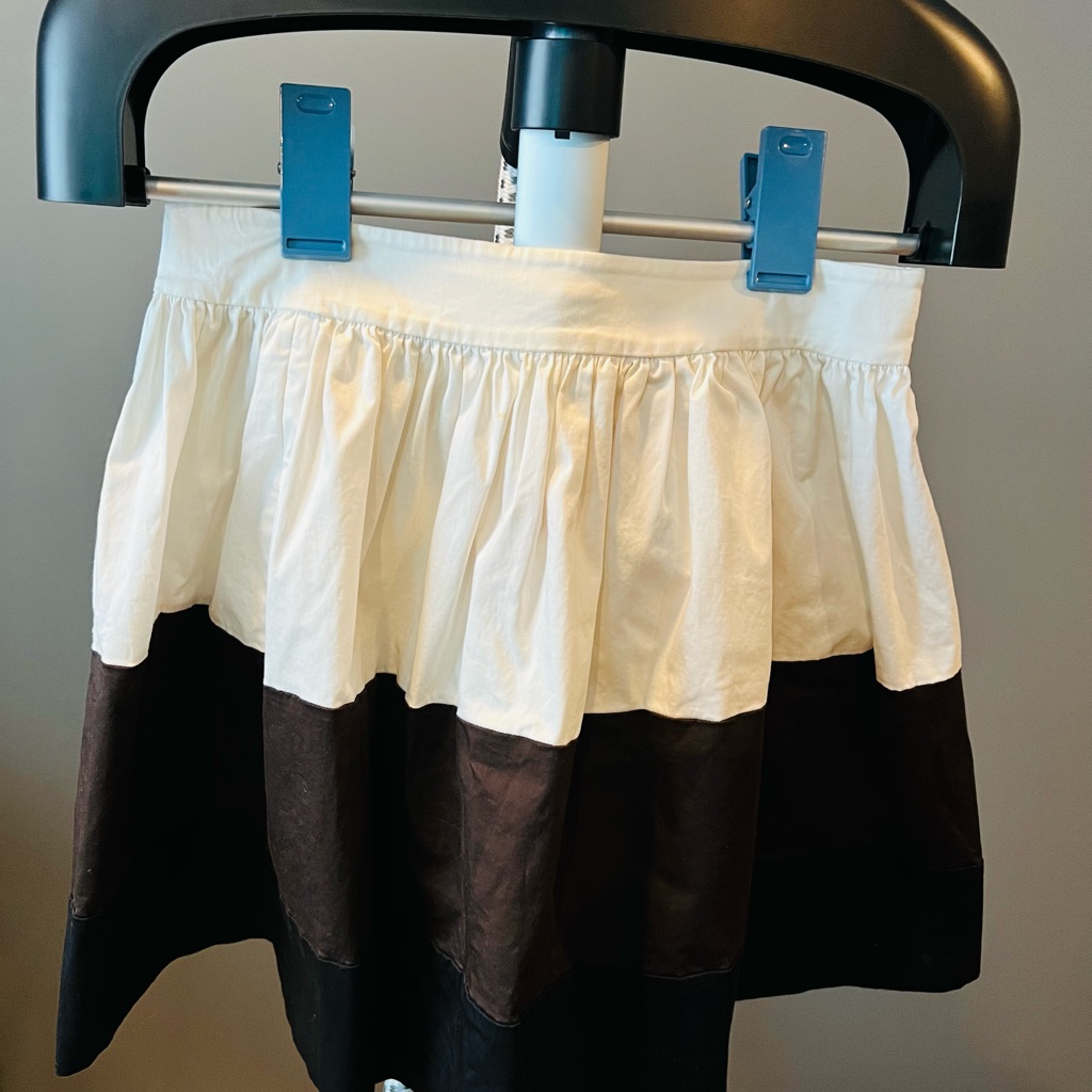 Kate Spade White, Brown, And Black Bubble Above Knee Length Skirt